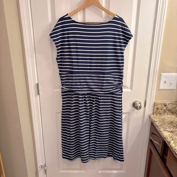 Lands' End Navy and White Midi Dress 1X NWOT - Picture 7 of 7